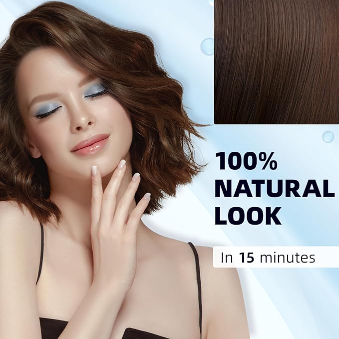 Ivnil Dark Brown Hair Dye Shampoo 3 in 1 for Women/Men Hair Color for Grey Coverage Seimi Permanent Instant Champu Para Canas Mujer for Men - Herbal Natural Dye Cover Gray