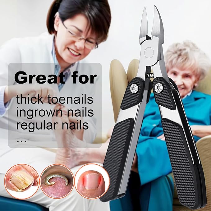 Nail Clippers for Thick & Ingrown Toenails,Portable Folding Design Heavy Duty Toenail Clippers,Powerful and Easy Use for Men Seniors