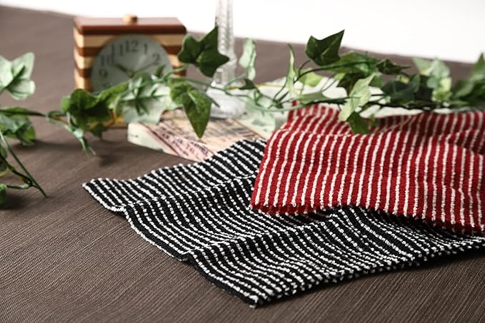 Exfoliating Washcloth [Made in Japan] Extra Long Exfoliating Towel Special Texture Makes Fluffy Foam Lather, Back Scrubber, Dead Skin Cell Remover, Loofah for Women and Men (Red)