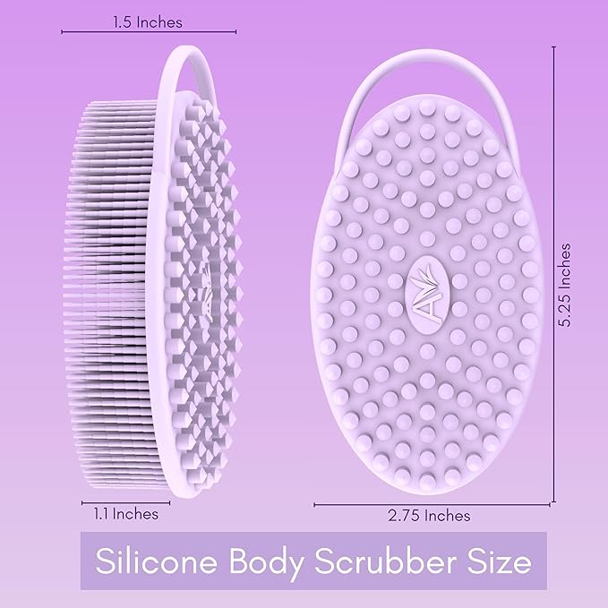 Avilana Body and Face Scrubber Combo – Includes Dual-Sided Body Scrubber and Gentle Face Scrubber – Hygienic, Long-Lasting, and Gentle for Body and Face