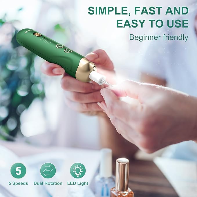 Manicure Kit for Women Men Baby: Eletorot Professional Pedicure Nail File, 8 in 1 Electric Nail File Set, Cordless Pedicure Tools for feet, 5 Speeds Manicure Set, Toe Nail Grinder Kit for Thick Nails