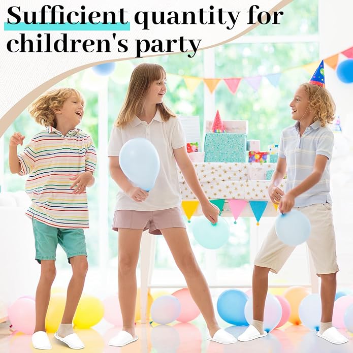 12 Pairs Kids Disposable Slippers for Guests Closed Toe Non Slip Spa Slippers Bulk Soft House Slippers Winter Warm Flip Flops for Boys Girls Travel Hotel Party Indoor Outdoor