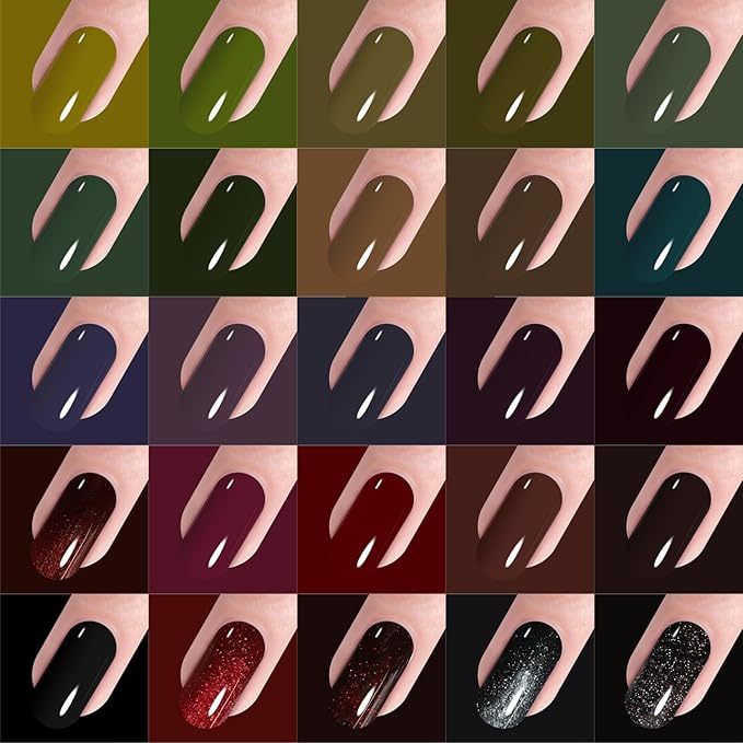 Vishine 48 Colors Gel Nail Polish Set, Autumn Winter Popular Gel Nail Polish with Base Top Coat Lasting Nail Gel Polish Soak Off UV LED Gel Polish Manicure Kit 8ml