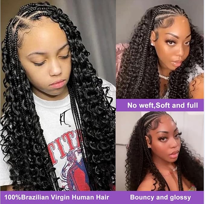 Human Braiding Hair Boho Hair For Braiding Water Wave Bulk Human Hair No Weft 100g (1Pack-2Bundles) 100% Human Hair Braiding Hair For Bohe Braids (16inch, Natural Black)