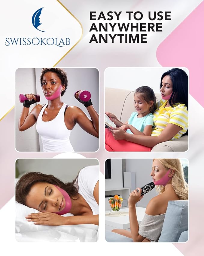 SWISSÖKOLAB Double Chin Reducer V Line Lifting Mask Face Slimming Strap Chin Neck V Shaped Lift Tape Chin Up Patch V Up Contour Tightening Firming