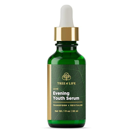 Tree of Life Beauty Anti-Aging Luxe Evening Youth Facial Serum | Age Defying Face and Skin Care, 1 Fl Oz