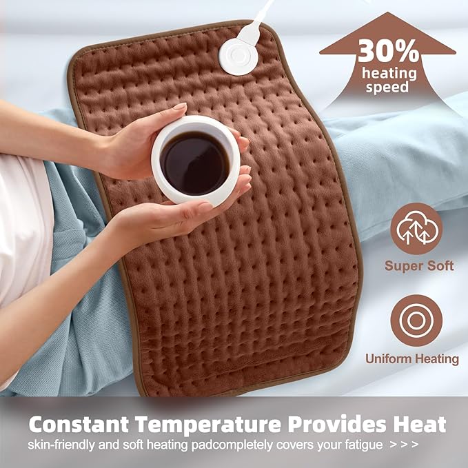 Heating pad for Back, Neck, Shoulder, Cramps and Leg Pain Relief, Heat Pads Christmas Gifts for Women, Men, Mom, Dad, Auto-Off,Machine Washable,Moist Dry Heat Options,Extra Large 12"x24"