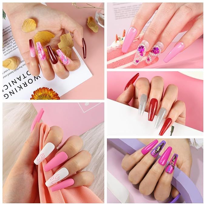 42PCS Gel Nail Polish Kit with U V Light and Drill, 15 Colors Nail Polish with 3 PCS Poly ExtensionGel 5PCS Top Base Coat Gel Manicure Starter Kit Gifts for Women