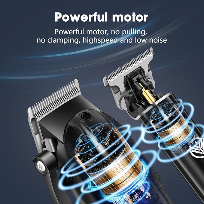 Professional Hair Clippers Set for Men,Cordless Rechargeable Clippers Set and Trimmers Kit, Haircut Clipper Set for Barbers with LED Display, Gifts for Men