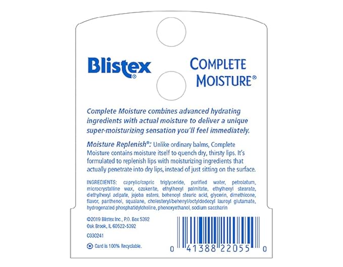 Blistex Lip Balm Complete Moisture, 0.15 oz (Bundle of 12)
