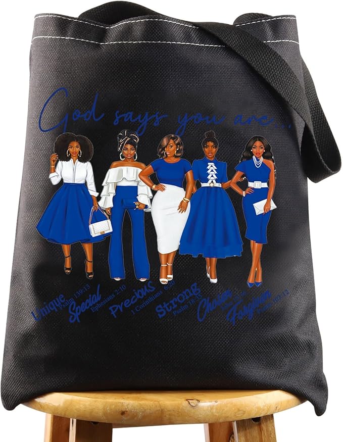 WZMPA Sorority Zeta Cosmetic Makeup Bag Finer Women Gift God Says You Are Sorority Makeup Zipper Pouch Bag Zeta Paraphernalia (God Says Zeta T-BL)