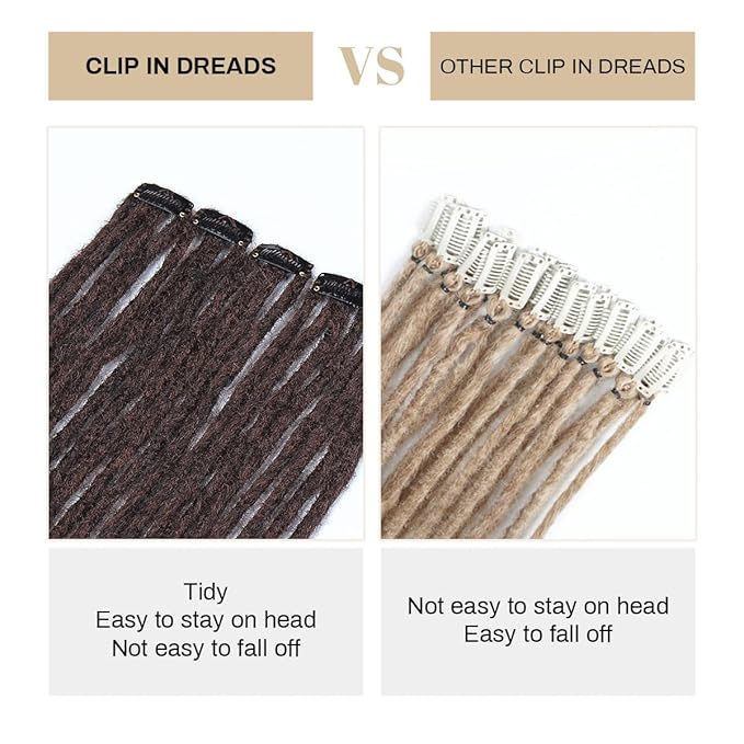 Ombre Auburn 5 Clips-In Dreadlock Extensions for Women, 24 inch Clips-In Synthetic Dreadlocks Hair Extensions with Double Ended Dreads Attached …