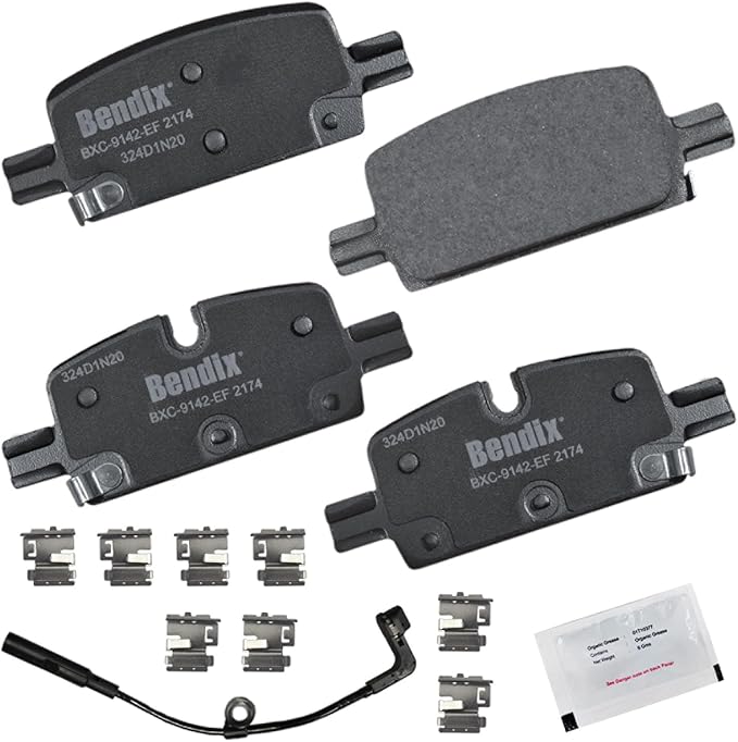 Bendix Priority1 CFC2174 Ceramic Rear Brake Pads for Select Models Escalade,ESV,LYRIQ,Cheyenne,Colorado,Silverado 1500,LTD,Suburban,Tahoe,Canyon,HummerEV Pickup,Sierra,1500,Ltd,Yukon,XL,Rivian R1S,R1T