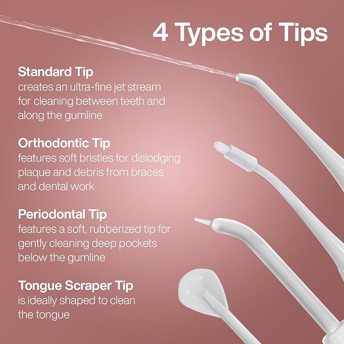 AquaSonic Water Flosser - Cordless Rechargeable Water Flossers for Teeth Cleaning - Waterproof Aqua Flosser, Portable Oral Irrigator for Dental Cleaning with 5 Jet Tips – Braces Home Travel