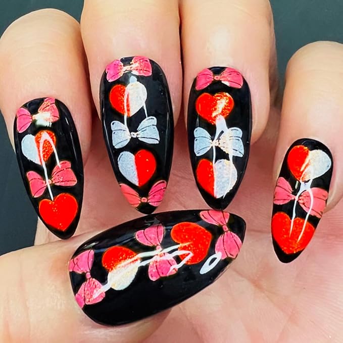 SheModern STICKY Opaque BLACK + WHITE + GRAY Stamping Polishes For Nail Art Design Air-Dry Collection. More Transfer Time with Tacky Surface for Easy Adhere of Pigment, Glitter