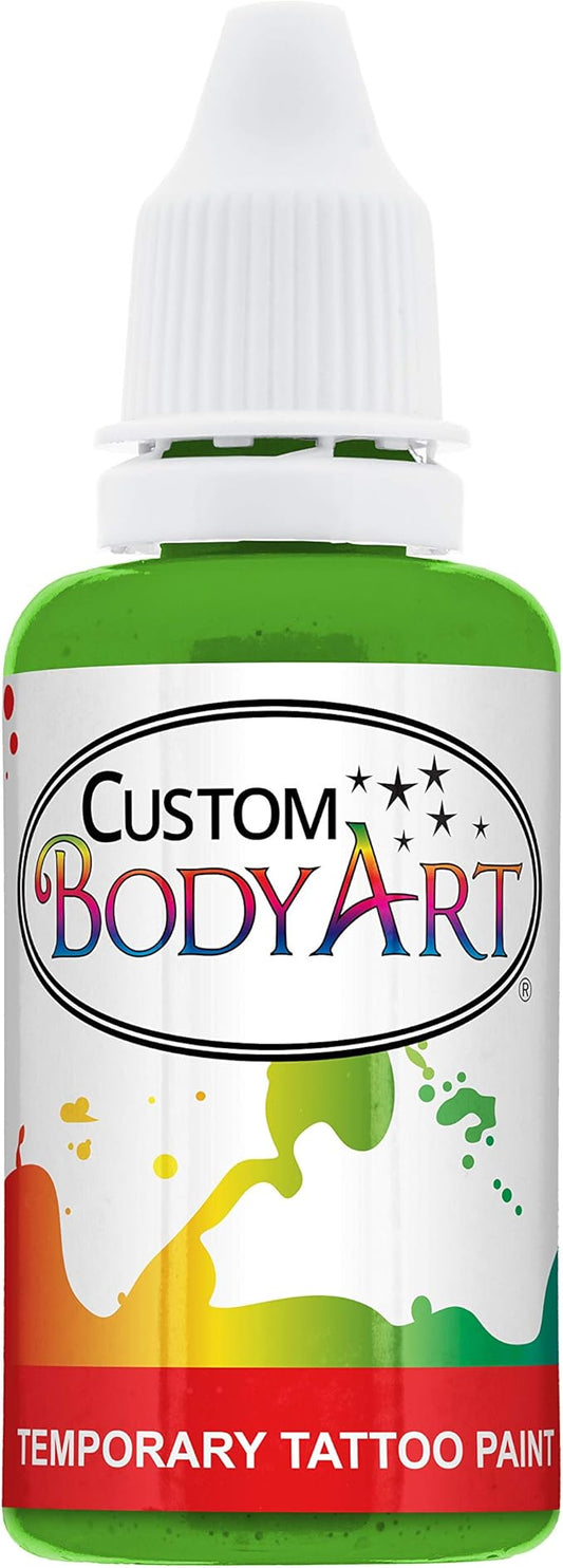 1-Ounce Lime Green Temporary Airbrush Tattoo Body Art Paint Alcohol Based