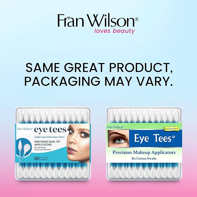 Fran Wilson EYE TEES COTTON TIPS 80 Count (6 PACK) - Precision Makeup Applicator, Double-sided Swabs with Pointed and Rounded Ends for Perfect Blending, Effective Cleaning and Precise Touch-ups