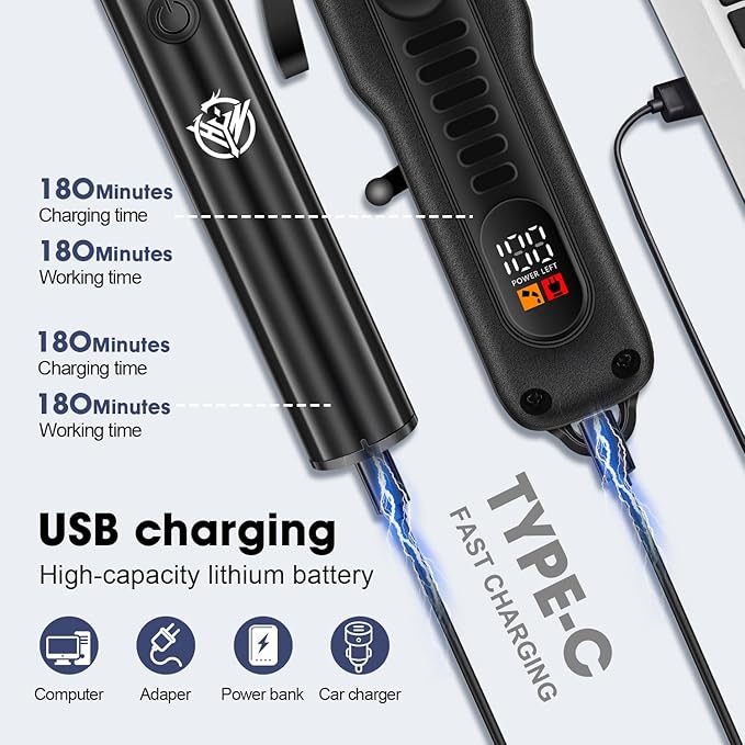 Professional Hair Clippers Set for Men,Cordless Rechargeable Clippers Set and Trimmers Kit, Haircut Clipper Set for Barbers with LED Display, Gifts for Men