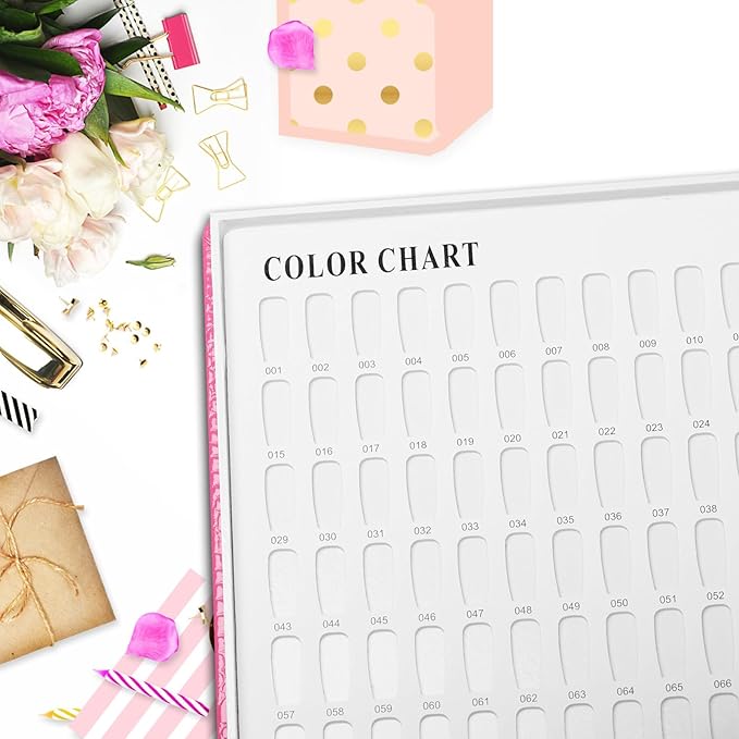 308 Polish Display Book, Gel Color Display Book, Fake Tips Sample Painting Art Design for Nail Salons, DIY at Home (Rose Red)