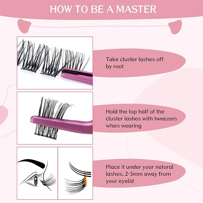 Cluster Lashes, 72 Pcs Individual Lashes, Lash Clusters DIY Eyelash Extension, Super Thin Band Reusable Soft & Comfortable (Ripple-D-12mm)