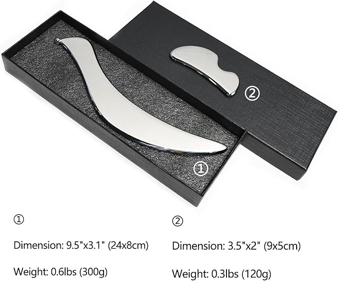 Scar Tissue Muscle Scraper Massage Tool Scar Massage Tools IASTM for Physical Therapy & Plantar Fasciitis with 2 Pieces (Set D)