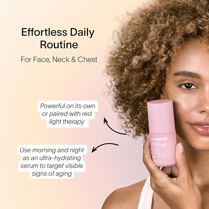 Solawave LightBoost Red Light Therapy Serum for Face & Neck | Enhances Beauty Wand & Microcurrent Devices | Boosts Collagen & Hydration for Radiant Skin, Reduces Appearance of Wrinkles & Fine Lines