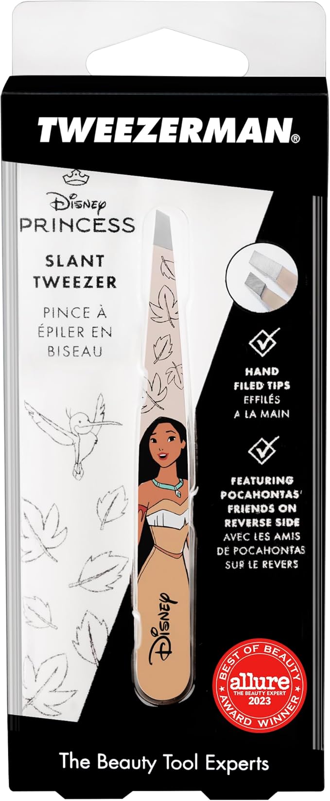 Tweezerman Pocahontas Slant Tweezer - Eyebrow Tweezers for Women and Men