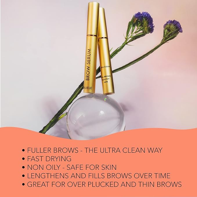 Nuele Brow Serum - Naturally Conditions & Promotes Growth - Naturally Derived Eyebrow Serum For Fuller Brows - Clean Beauty - 0.17 Fl Oz