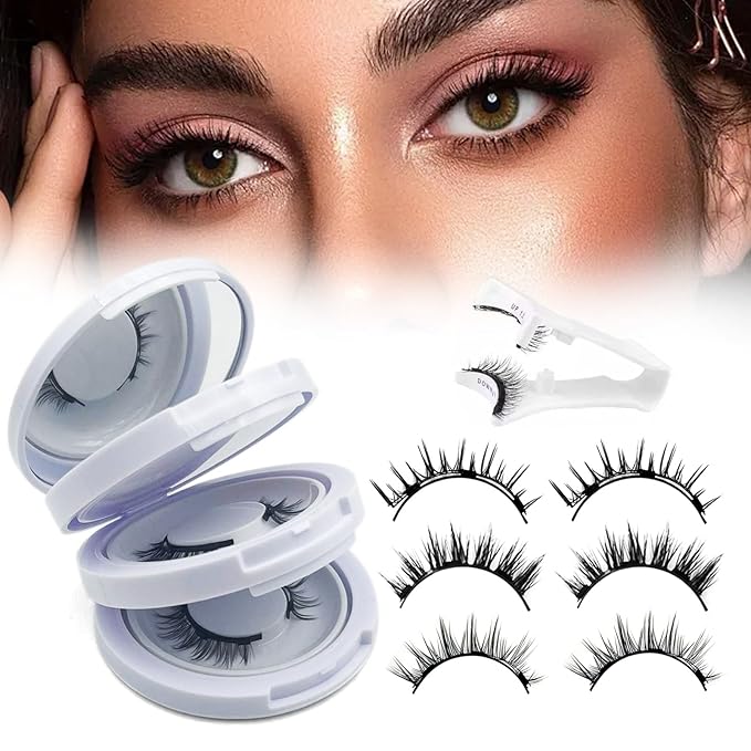 Elara Craft Magnetic Eyelashes,Magnetic Eyelashes with Applicator,2025 New Upgraded Magnet Lashes Natural Look,Reusable Soft Lashes Kit No Glue Needed(02+06+07)