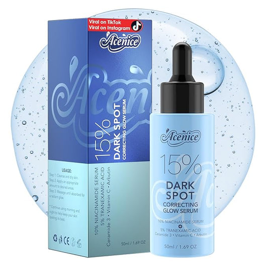 TXA+Niacinamide 15% Glow Facial Serum - Dark Spot remover for face Serum for Uneven Skin Tone, Texture and Hydration After Spot Care, High-Potency Tranexamic Acid Niacinamide Serum (50ml /1.69 fl.oz)
