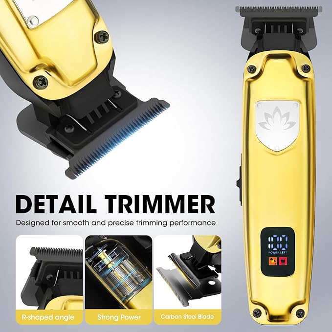 Suttik Professional Hair Clippers for Men, Barber Clippers and Trimmers Set, Foil Shavers for Men, 4 in 1 Cordless Hair Clippers Set Hair Cutting Kit Barber kit with LED Display