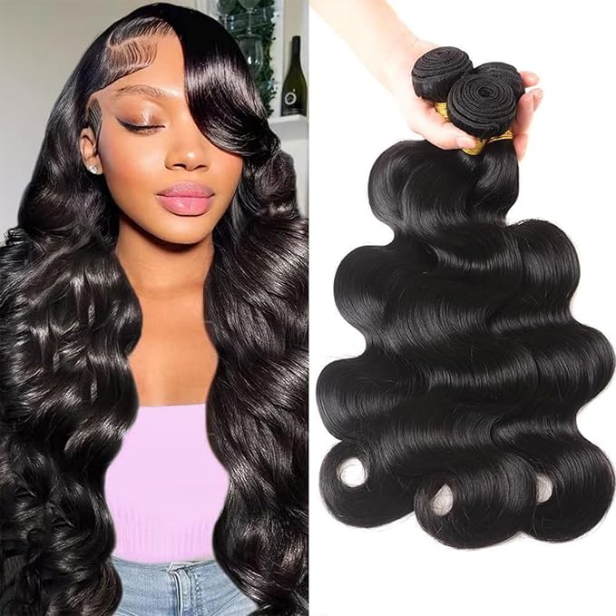 12A Human Hair Bundles Body Wave Bundles Human Hair 100% Unprocessed Brazilian Virgin Hair 3 Bundles Human Hair Deals Weave Extensions Real Human Hair Natural Black Color Bundles 18 18 18 Inch