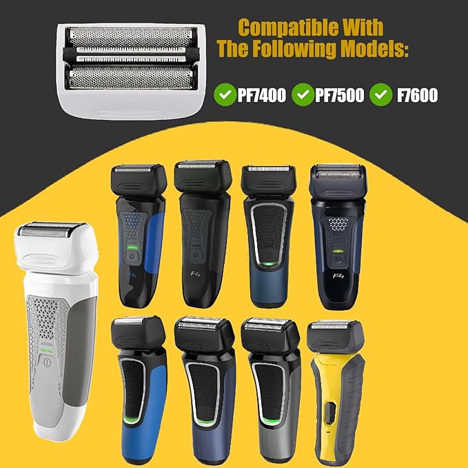 SPF-7580 Replacement Head and Cutter Assembly Compatible with Remington PF7580,PF7400,PF7500,and PF7600 Foil Shavers，2 PACK（White）
