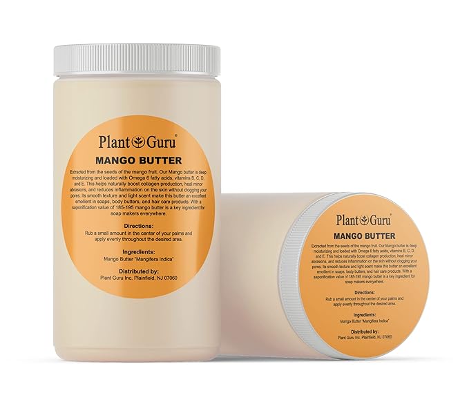 Raw Mango Butter 32 oz. / 2 lbs. Bulk - 100% Pure Natural Unrefined - Great for Skin, Body and Hair Growth. DIY Soap Making, Body Butter, Lotions and Creams.