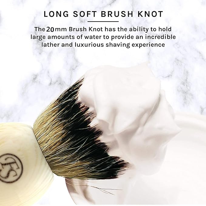 Pure Badger Shaving Brush,Frank FS shaving Chrome Metal Base Shaving Brushes for Men Personal and Professional Shaving in a Gift Box(Knot Size 20mm)