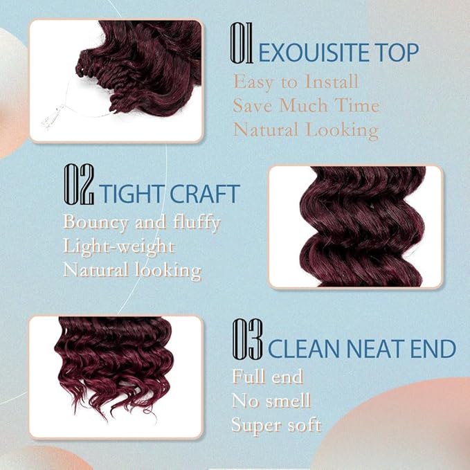 8 Packs Ocean Wave Crochet Hair Water Wave Crochet Braids for Women 12 Inch Short Curly Crochet Hair Beach Curl Deep Twist Crochet Braids Synthetic Braiding Hair Extensions (12 Inch, T1B/Bug#)