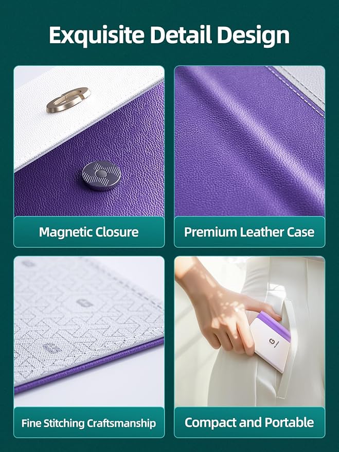 MR.GREEN Nail Clippers, 5PCS Nail Clipper Set with Fingernail Clippers,Ear Pick,Glass Nail File,Tweezers, Professional Manicure Set for Men and Women, Nail Cutter with Leather Case (Purple)