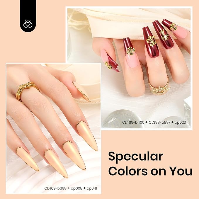 Beetles 20 Colors Metallic Chrome Nail Powder, Metallic nail polish Chrome Powder Mirror Effect Holographic Aurora Nail Art 0.5g/Jar, with Top Coat & Decoration Sealing Gel Black White Gel Polish