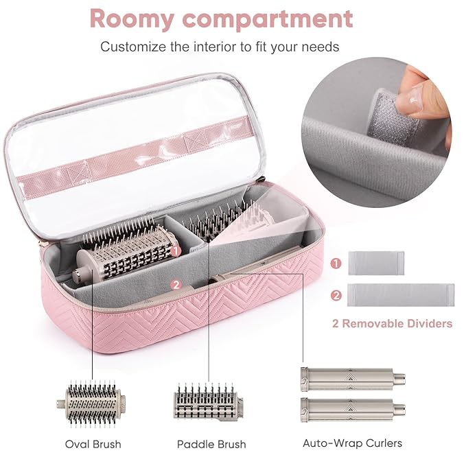 Hair Tools Travel Case with Black Hair Dryer Bag, Hair Tools Travel Carrying Case for Shark FlexStyle/SmoothStyle - Hair Air Wrap Dryer Case Flat Curling Iron Travel Organizer