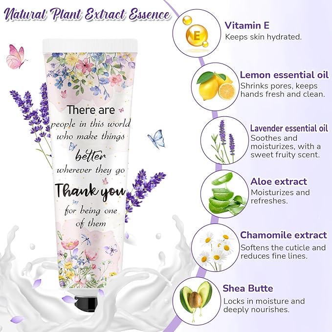 48 Sets Baby Shower Hand Cream Bulk Appreciation Baby Shower Favors Bridal Thank You Hand Cream for Guests Travel Size Lotion with Organza Bags