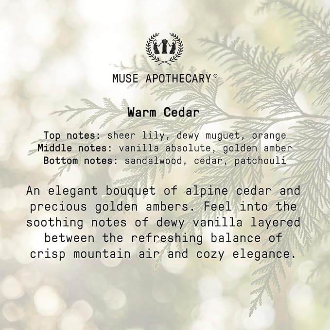 Muse Apothecary Hand Ritual - Botanical Collection - Aromatic and Nourishing Hand Soap, Infused with Natural Aromatherapy Essential Oils - 16 oz, Warm Cedar