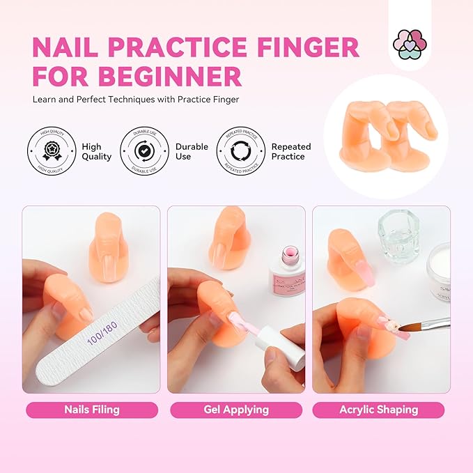 SAVILAND Acrylic Nail Kit with Everything: Professional Nail Kits Acrylic with Everything with Drill Practice Fingers Acrylic Nail Tools for Beginners Professional Home Manicure Christmas Gift Set