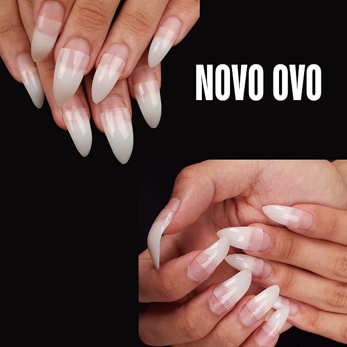 500 pcs Half Cover Hawk Curved Raptor Eagle Claw Extra Super Extreme Deep Curve Stiletto False Nail Extension Tips Natural Color Acrylic Nail 10 Sizes for Halloween Art Salon In Bag