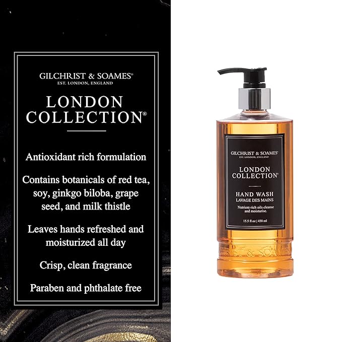 Gilchrist & Soames London Hand Wash - 15.5oz - Antioxidant Rich, Gently Cleansing, Zero Parabens, Sulfates, and Phthalates