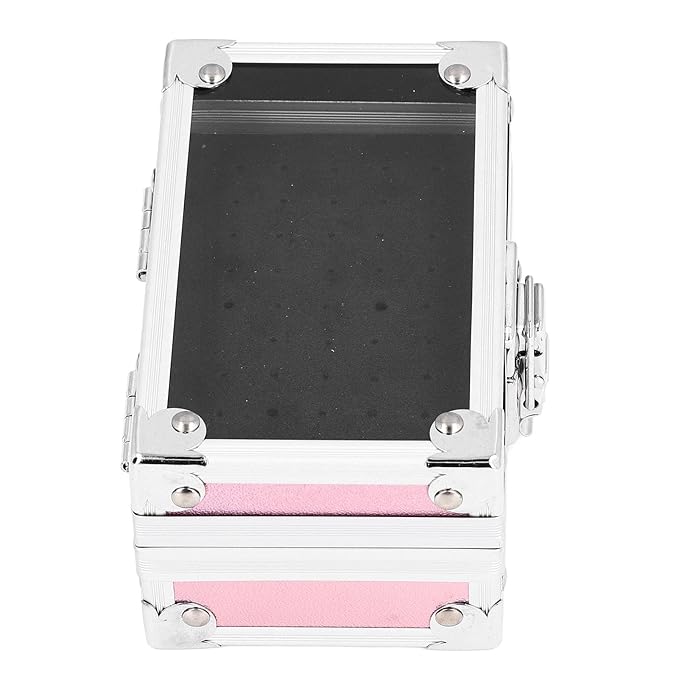 Nail Drill Bit Holder Storage Box, Multi Hole Nail Drill Bits Stand Displayer with Transparent Flip Cover, Nail Bits Organizers Container (Dazzling )