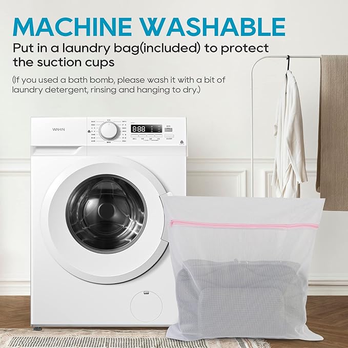 OMYSTYLE Full Body Bath Pillow, Bath Pillows for tub with Mesh Washing Bag & 21 Non-Slip Suction Cups, Spa Bathtub for Head Neck Shoulder and Back Support - 5D Air Mesh & Quick Drying | Gray