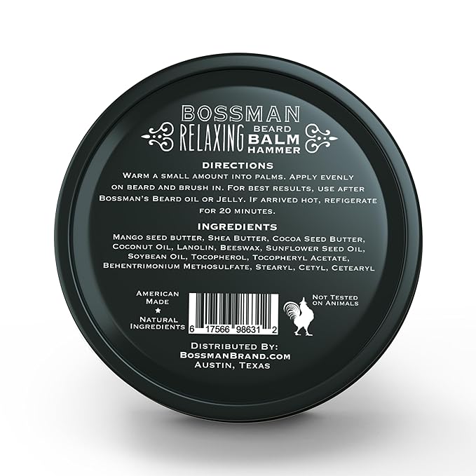 Bossman Relaxing Beard Balm for Men (Stagecoach Scent) – Tames, Relaxes, Thickens & Softens for Ultimate Beard Care – Made in USA