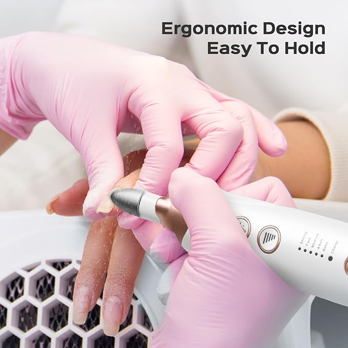 COSLUS Professional Manicure Pedicure Kit: 5 in 1 Electric Nail File Set Toenail Grinder, 5 Speed Cordless Nail Drill for Thick Nail Toenail Cuticle, Hand Feet Trimmer Buffer for Women Men Baby Pets