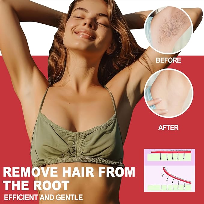 2lb Hard Wax Beads for Sensitive Skin Coarse Hair Removal, No Rosin Wax Beads for Brazilian Waxing, Full Body, Bikini, Underarms, Back, Legs, Face, Back, Unscented Stripless Wax Beans Easy Use