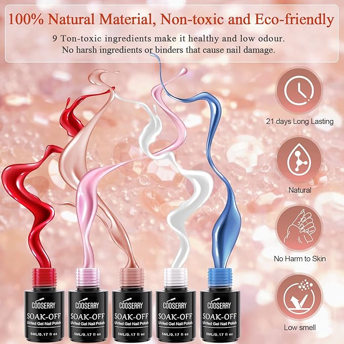 48pcs Gel Nail Polish Kit with UV Light, 36 Colors Gel Polish with 48W Nail Lamp for All Seasons Nude Pink Glitter Soak off Nail Polish Set with Glossy & Matte Base Top Coat, Nails French Art Design Manicure Tools Gift for Woman